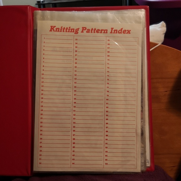 Vintage Knitting Pattern File Book with Patterns w Room for Additional Patterns - Picture 2 of 13
